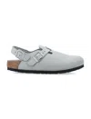 Birkenstock 'tokio' Light Blue Mules With Buckles On The Front And Back