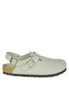 Birkenstock 'tokio' Light Blue Mules With Buckles On The Front And Back