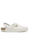 Birkenstock Tokio Suede Slingback Clogs In Gray