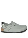 Birkenstock Tokyo Slipper With Cork Sole And Open Back In Gray