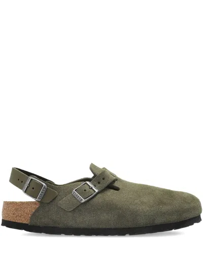 Birkenstock Tokio Buckle Slingback Mules In Green