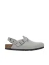 Birkenstock Tokyo Slipper With Cork Sole And Open Back In Gray