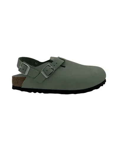 Birkenstock Tokio Clog – Pure Sage Nubuck Leather In Gray