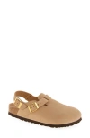 Birkenstock Beige Suede Tokio Ii Slippers In Sandcastle