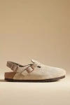 Birkenstock Tokio Unisex Suede Sabot Shoes In Beige