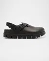 Birkenstock Tokio Exquisite Flatform Leather Clogs In Black