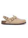 Birkenstock Nubuk Leather Tokio Clog Shoes In Beige
