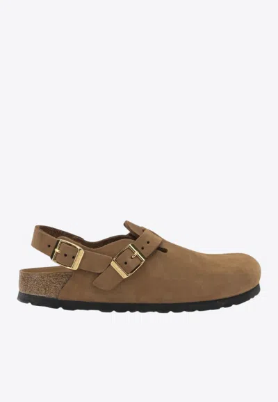 Birkenstock Brown Tokio Ii Suede Sabot Loafers In Multi