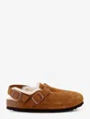 Birkenstock Tokio Inside Shearling Suede Mule In Brown