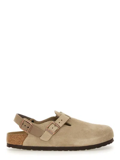 Birkenstock Tokio Leather Mini Sandal Sabot, Narrow Fit In Nude