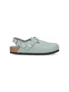Birkenstock Sage Coloured Suede Tokyo Slipper In Multi
