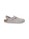 Birkenstock Tokio Suede Mules In Gray