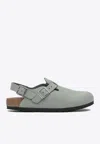 Birkenstock Tokyo Slipper With Cork Sole And Open Back In Green