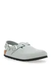 Birkenstock 'tokio' Light Blue Mules With Buckles On The Front And Back In Blue