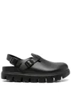 Birkenstock Tokio Exquisite Flatform Leather Clogs In Black