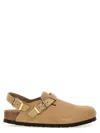 Birkenstock Beige Suede Tokio Ii Slippers In Beige