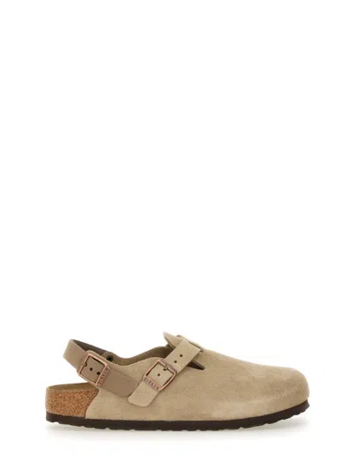Birkenstock Taupe Suede Tokyo Slipper In Neutrals