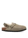 Birkenstock Closed-toe Suede Sandals With Adjustable Buckle In Multi
