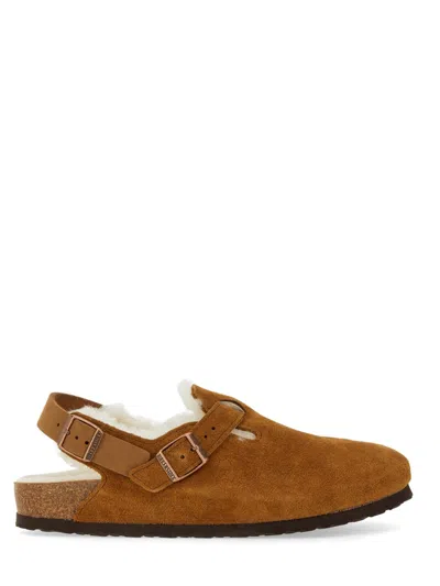 BIRKENSTOCK BIRKENSTOCK TOKIO SHEARLING SUEDE LEATHER SANDALS (DROPE S)