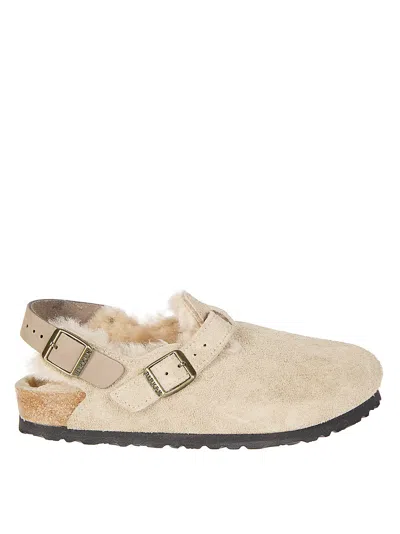 Birkenstock Tokio Shearling Suede Leather In White