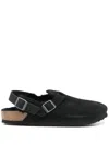 Birkenstock Tokio Buckle Detailed Slip-on Slippers In Black