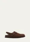 Birkenstock Tokio Suede Buckle Slingback Clogs In Carafe