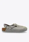Birkenstock Tokyo Slipper Suede Finish In Gray
