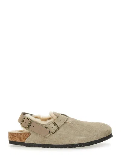 Birkenstock Tokio Suede Mules In Green