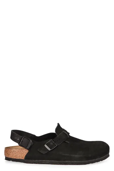 Birkenstock Tokio Unisex Suede Mules In Black