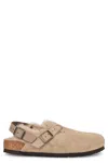 Birkenstock Tokio Suede Mules In Neutral
