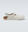 Birkenstock Tokio Suede Slingback Clogs In White
