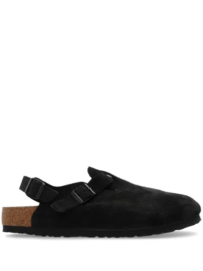 Birkenstock Tokio Suede Slingback Sandals In Black