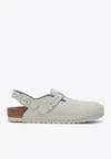 Birkenstock Antique White Suede Tokyo Loafers In Cream
