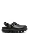 Birkenstock Tokio Exquisite Flatform Leather Clogs In Black