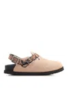 Birkenstock Printed Leather Tokio Ii Slippers In Brown