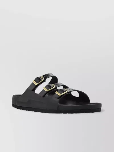 Birkenstock Triple Buckle Open Toe Flat Sandals