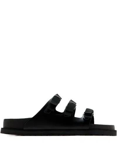 Birkenstock Triple-strap Leather Sandals In Black