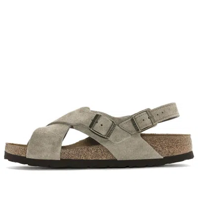 Birkenstock Tulum Suede Leather Narrow Fit Sandals 'taupe' In Brown