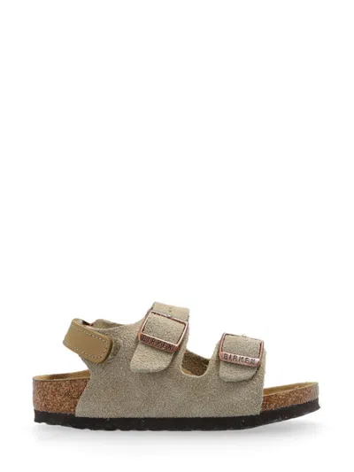 Birkenstock Two-buckle Strap Sandals With Rear Touch Strap For Boys In Brown