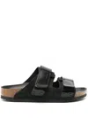 Birkenstock Uji Black Slides With Iconic Footbed In Black