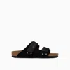Birkenstock Men's Uji Nubuck Suede Leather Sandals From Finish Line In Black