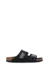 Birkenstock Uji Black Slides With Iconic Footbed In Black