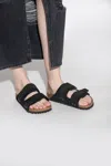 Birkenstock Womens Arizona Birko-flor Sandals In In Black