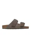 Birkenstock Uji Suede And Leather Sandals In Green
