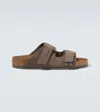Birkenstock Uji Suede And Leather Sandals In Grey