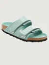 Shop Birkenstock Uji In Surf Green Nubuck High Shine Leather