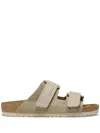 Birkenstock Kyoto Touch-strap Leather Sandals In Beige