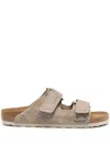 Birkenstock Kyoto Touch-strap Leather Sandals In Brown