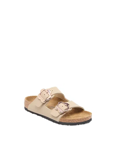 Birkenstock Unisex Arizona Kids Flower Buckle Sandals - Toddler, Little Kid In Neutral