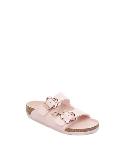 Birkenstock Unisex Arizona Kids Flower Buckle Sandals - Toddler, Little Kid In Pink